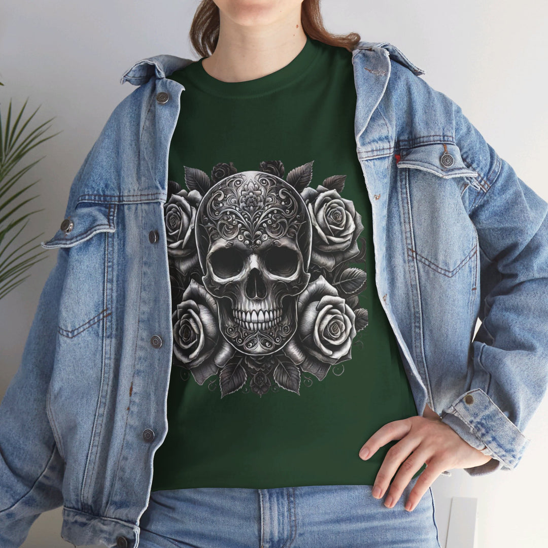 Skull and Roses Halloween T-Shirt