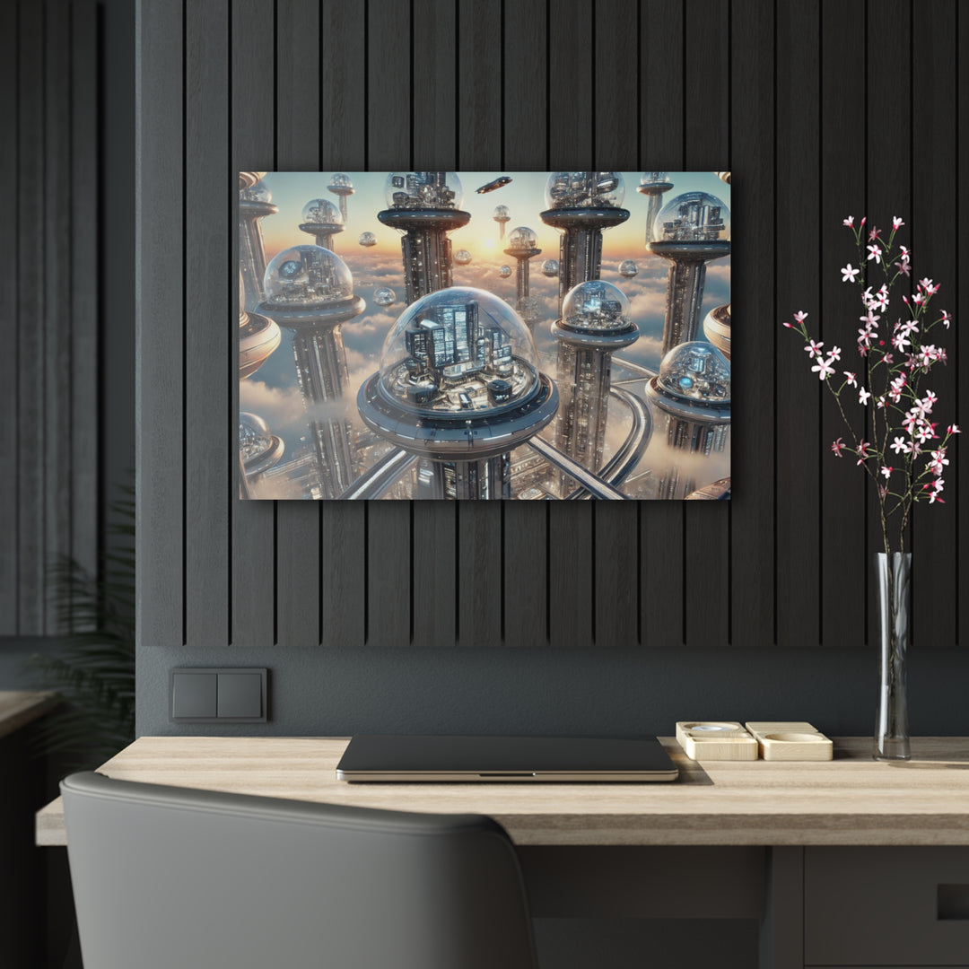 Futuristic Sky Pod City Acrylic Print