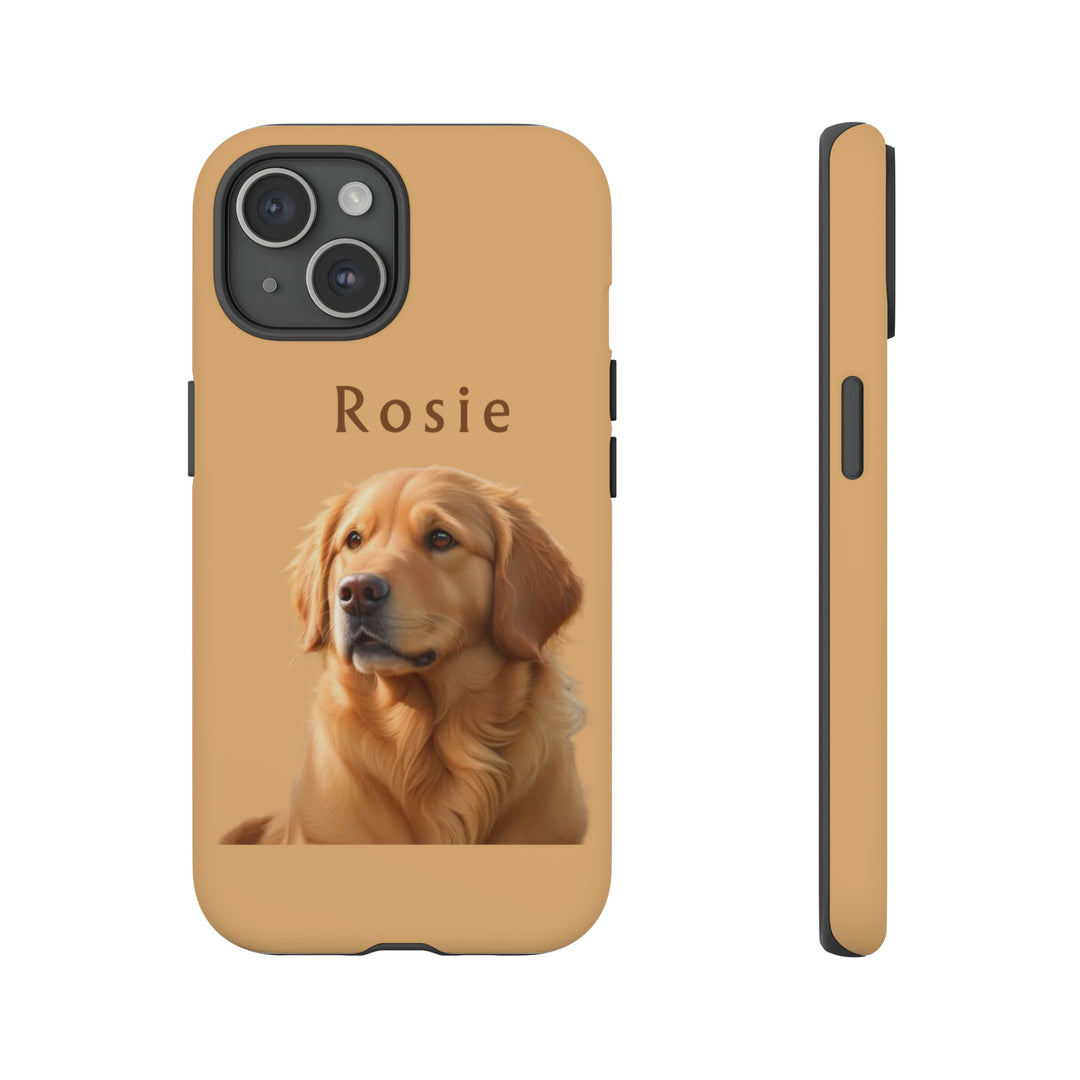 Golden Retriever Phone Case Using Pet Photo + Name Dog Phone Case iPhone Case - Creative Canvas Corner