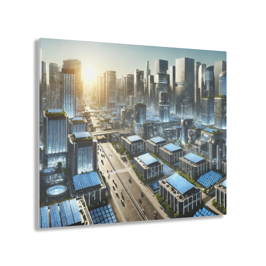 Solar-Powered Futuristic City Acrylic Print