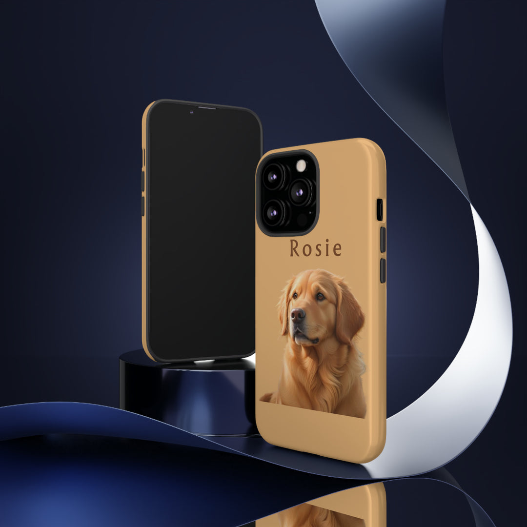 Golden Retriever Phone Case Using Pet Photo + Name Dog Phone Case iPhone Case - Creative Canvas Corner