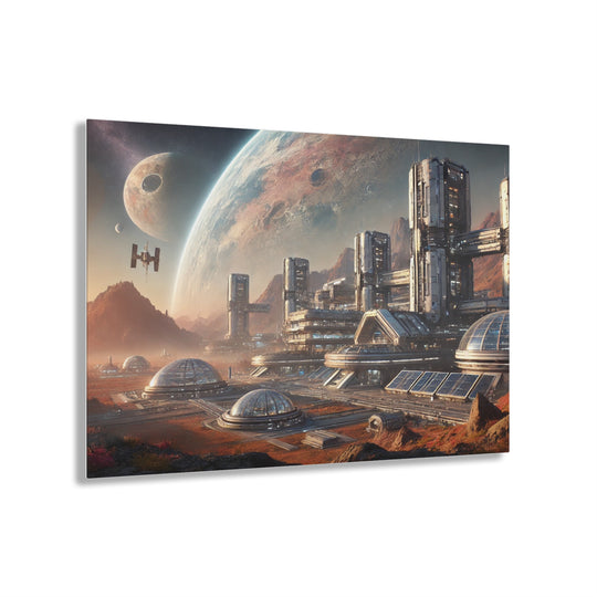 Futuristic Space Colony Acrylic Print