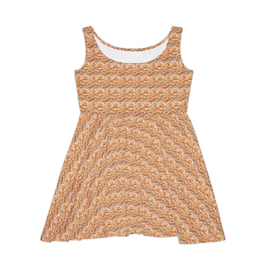 Peach Sleeveless Skater Dress: Sunlit Joy
