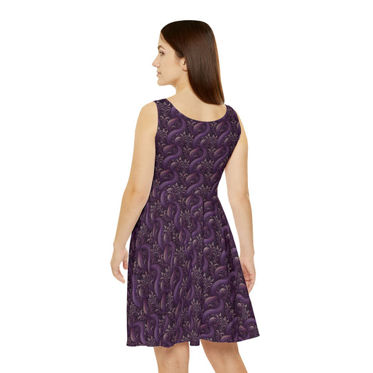 Minimalist Purple Skater Dress for a Royal Look