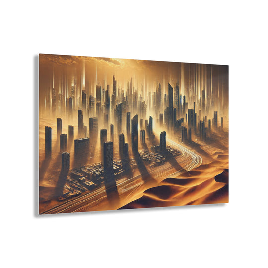 Futuristic Desert Mirage City Acrylic Print