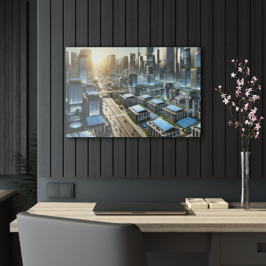 Solar-Powered Futuristic City Acrylic Print