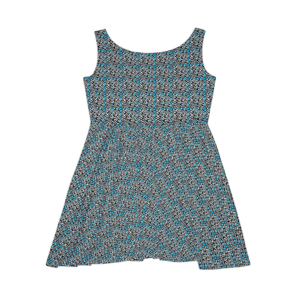 Checkerboard Vibe Women Skater Dress - Creative Canvas Corner