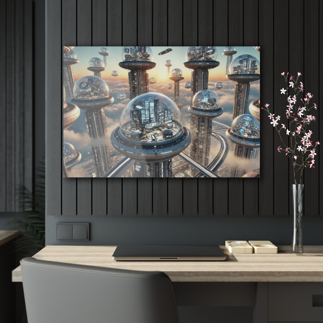 Futuristic Sky Pod City Acrylic Print