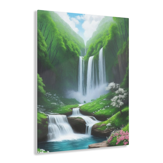 🍃 Enchanting Waterfalls in Lush Greenery 🌳 - Creative Canvas Corner