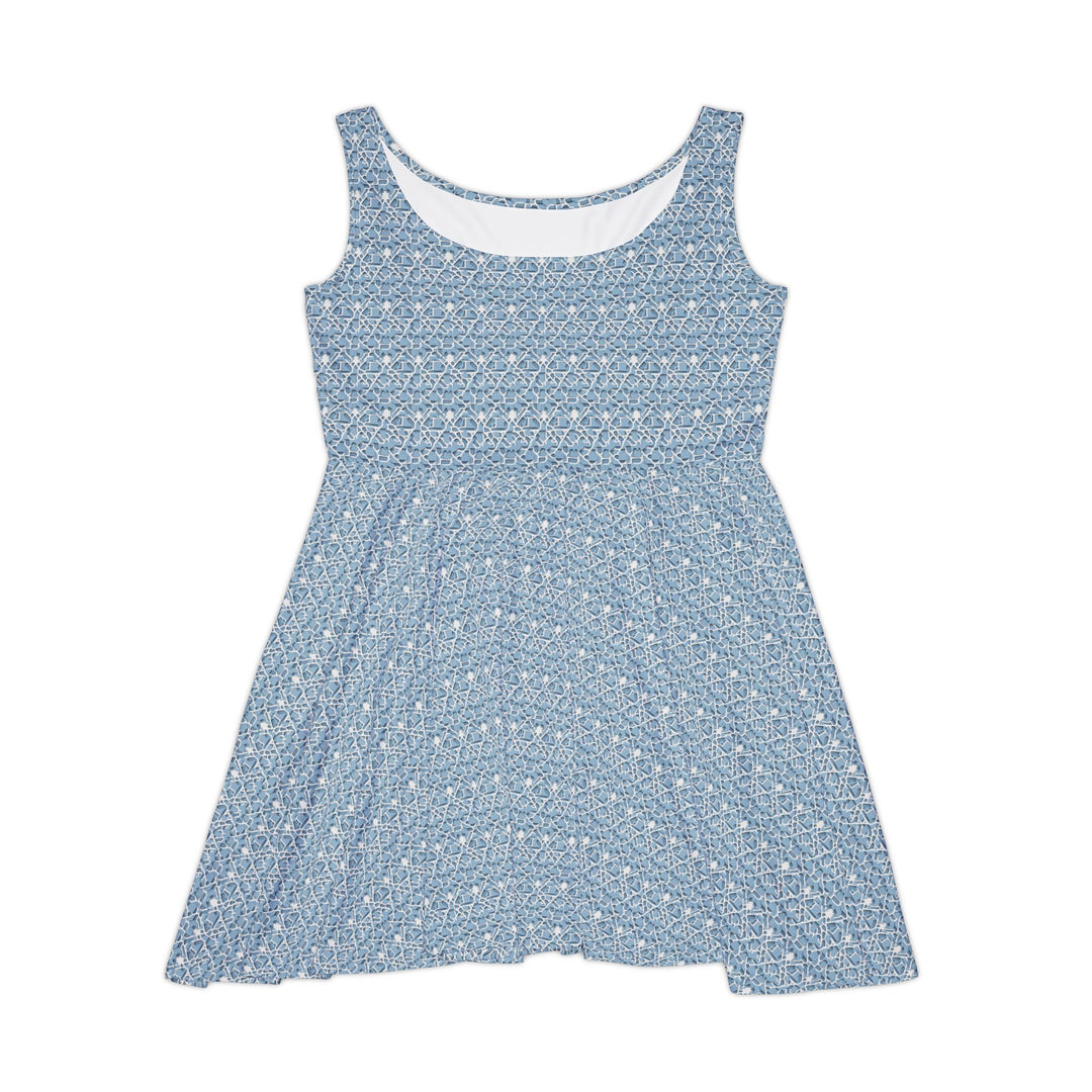 Baby Blue Cutout Skater Dress: Playful Edge - Creative Canvas Corner