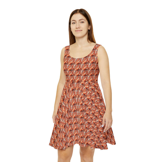 Soft Coral Short Sleeve Skater Dress: Casual Vibrancy