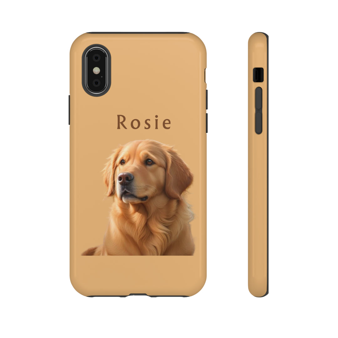 Golden Retriever Phone Case Using Pet Photo + Name Dog Phone Case iPhone Case - Creative Canvas Corner