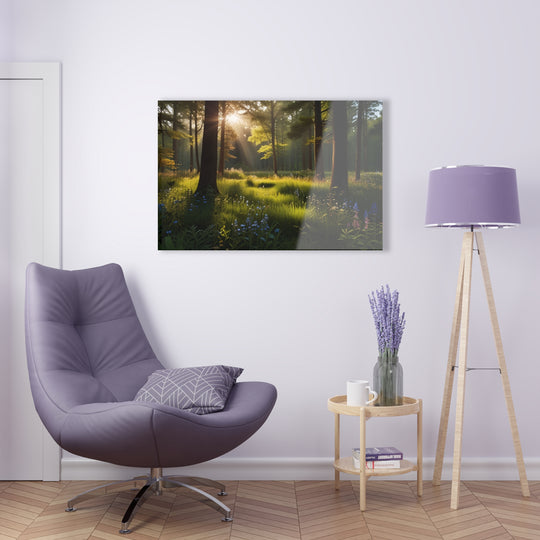 🌼 Sunlit Forest Clearing: Tranquil Beauty and Wildflower Bliss 🌞 - Creative Canvas Corner