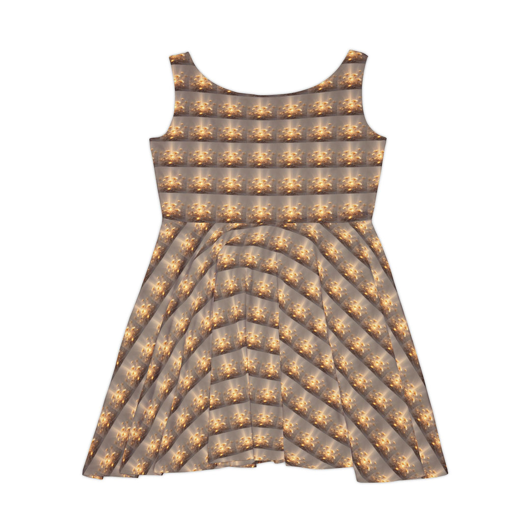Golden Petal Spirit Women Skater Dress