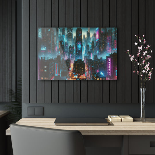 Cyberpunk Futurism Cityscape Acrylic Print