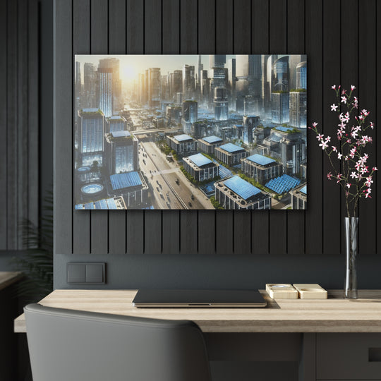 Solar-Powered Futuristic City Acrylic Print