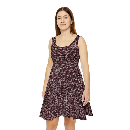Long Sleeve Skater Dress - Elegant Winter Retro