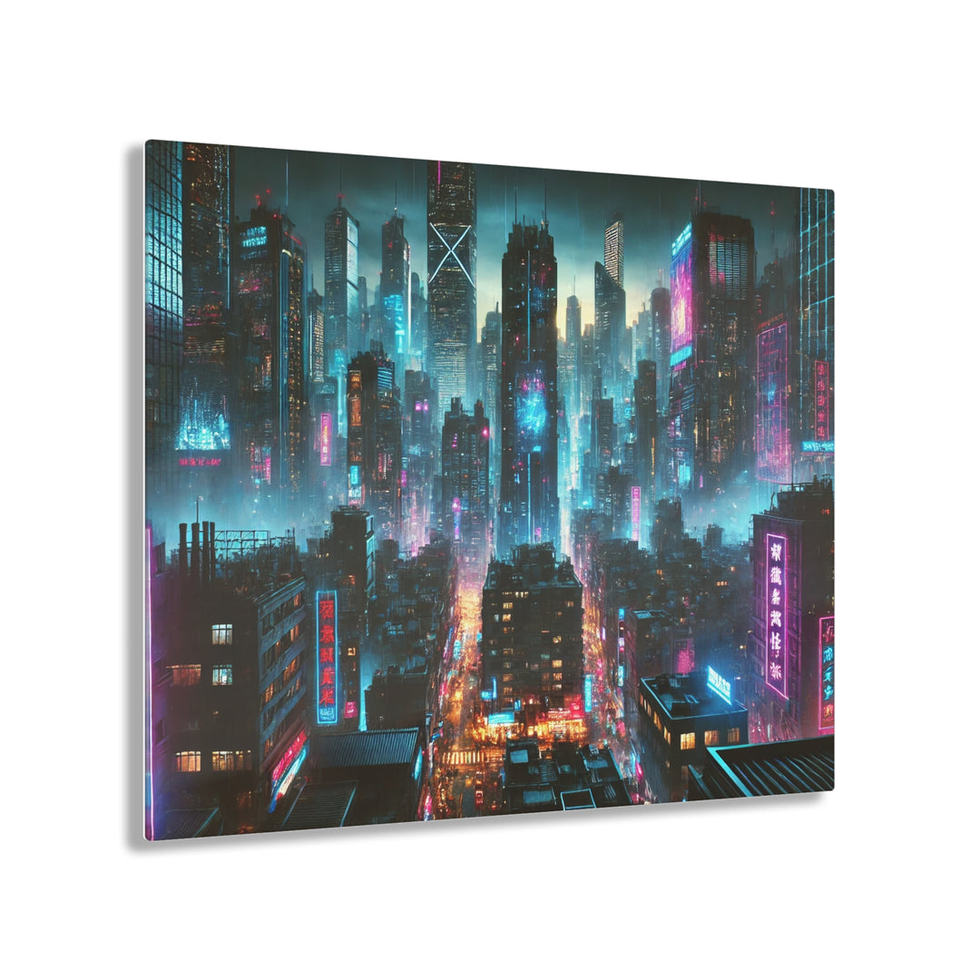 Cyberpunk Futurism Cityscape Acrylic Print