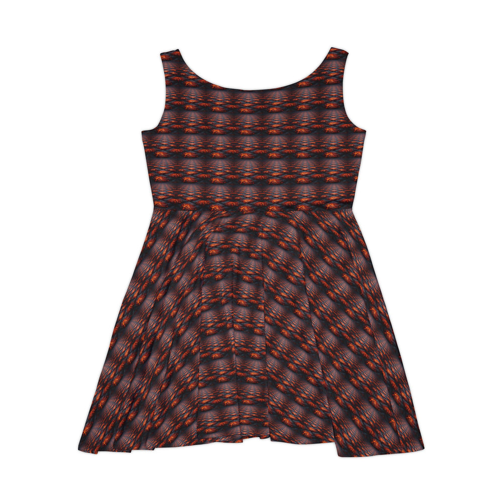 Lava Grid Vibe Women Skater Dress