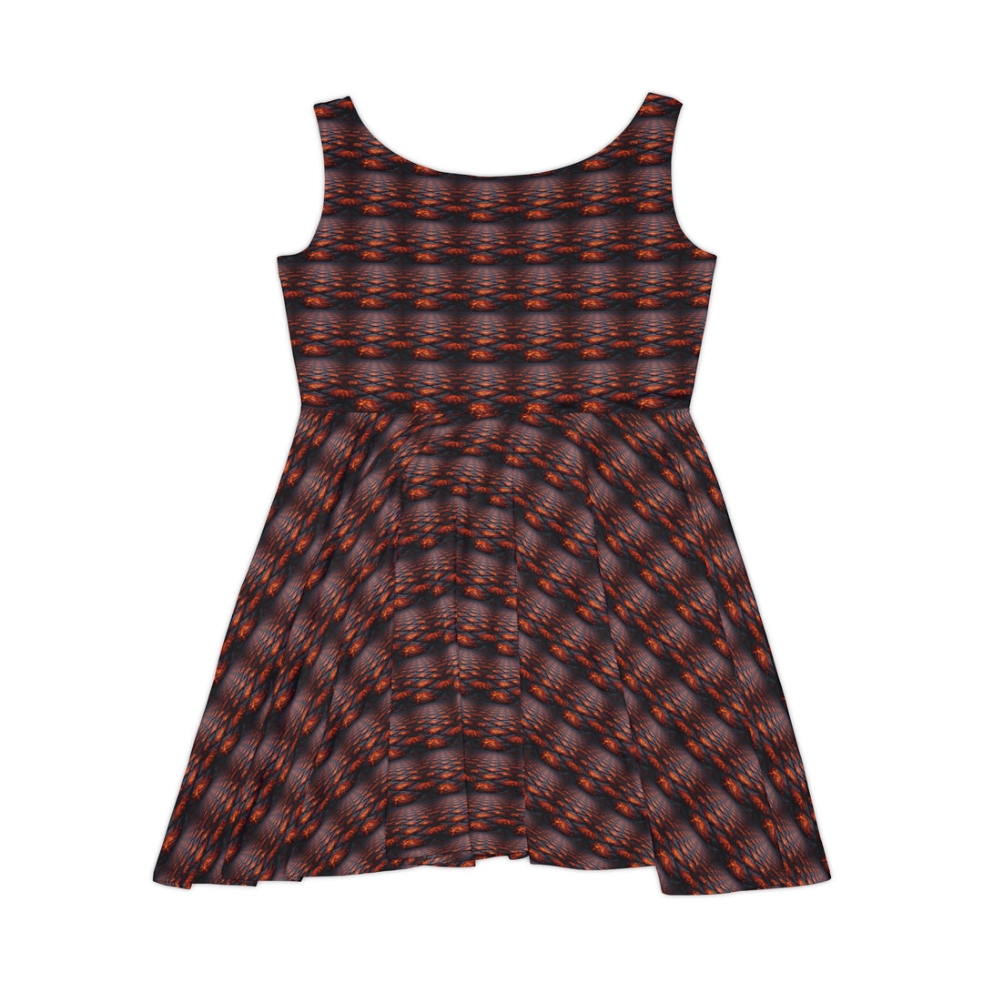 Lava Grid Vibe Women Skater Dress