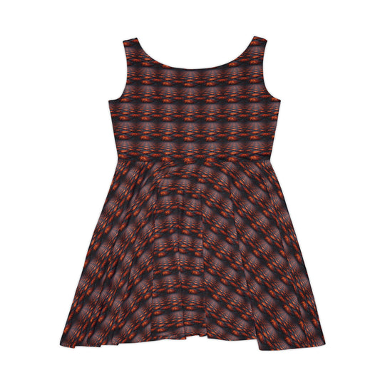 Lava Grid Vibe Women Skater Dress