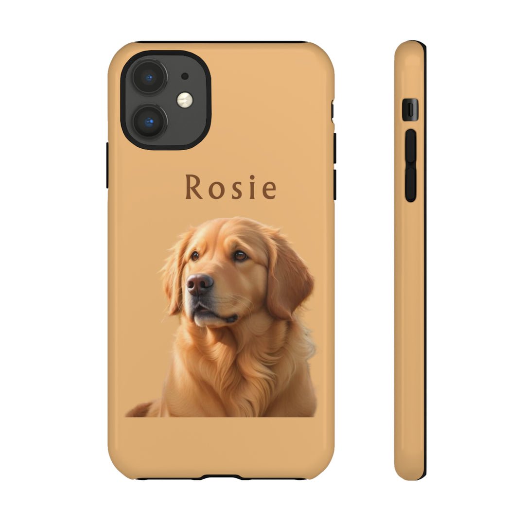 Golden Retriever Phone Case Using Pet Photo + Name Dog Phone Case iPhone Case - Creative Canvas Corner