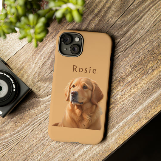 Golden Retriever Phone Case Using Pet Photo + Name Dog Phone Case iPhone Case - Creative Canvas Corner