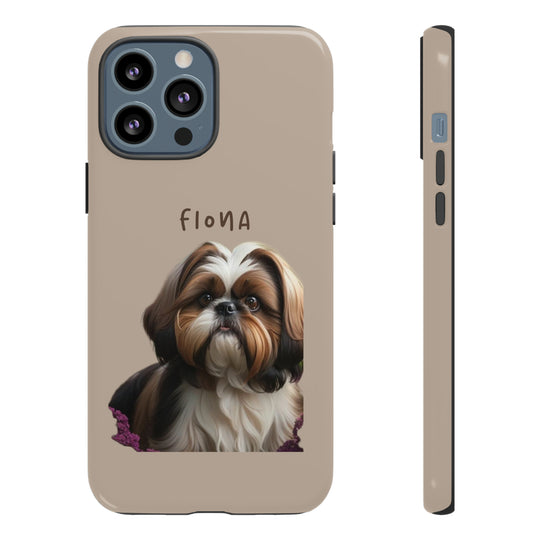 Custom Shih Tzu Pet Phone Case with Photo and Name - Dog Lover's Gift - Creative Canvas Corner