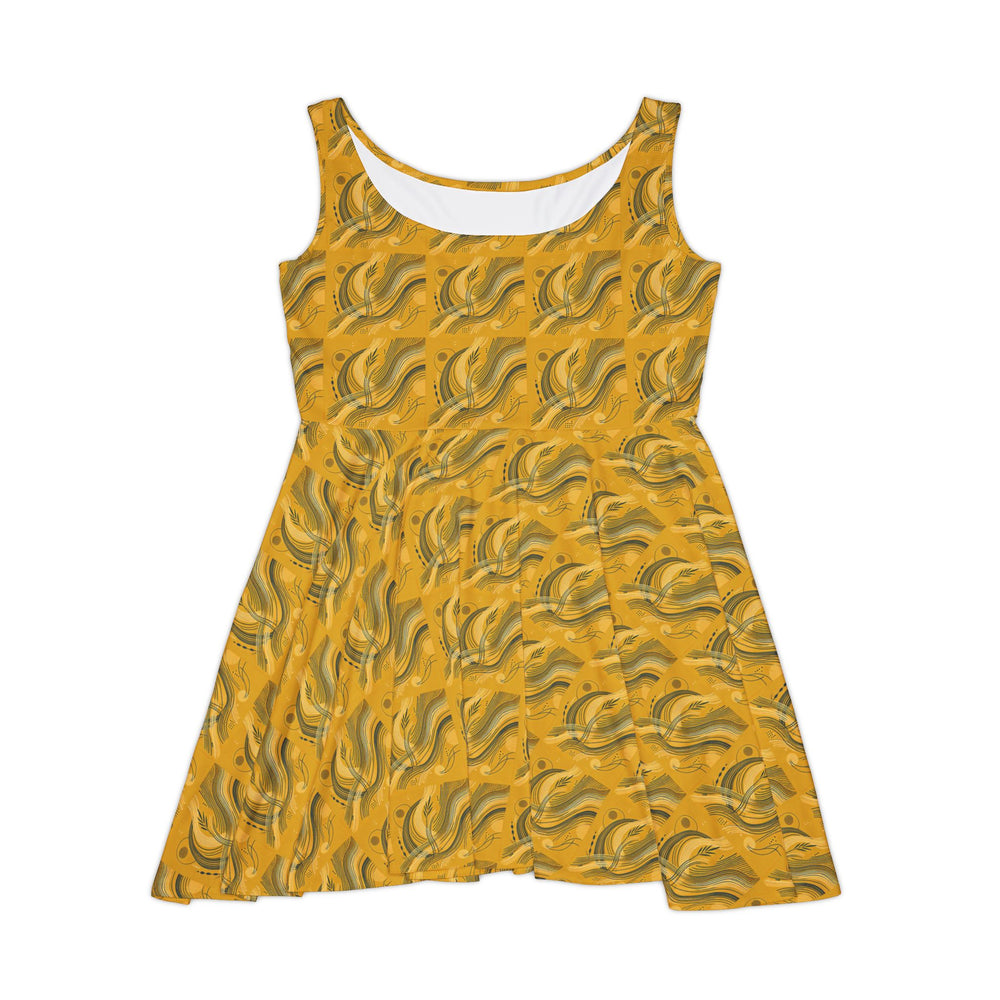 Minimalist Mustard Skater Dress for a Bold Statement