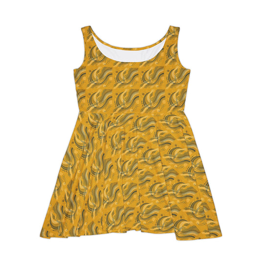 Minimalist Mustard Skater Dress for a Bold Statement