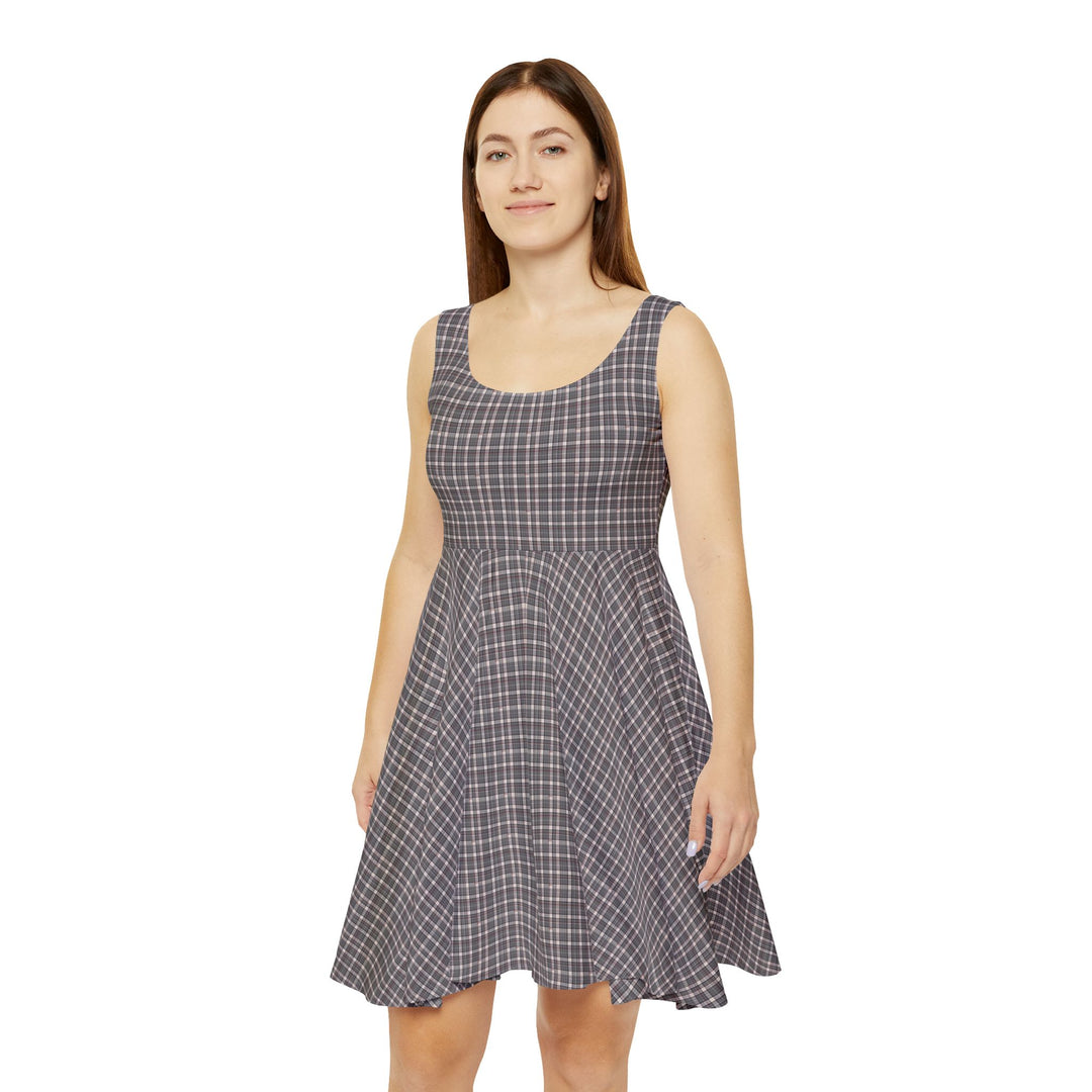 Vintage Plaid Skater Dress - Academic Chic