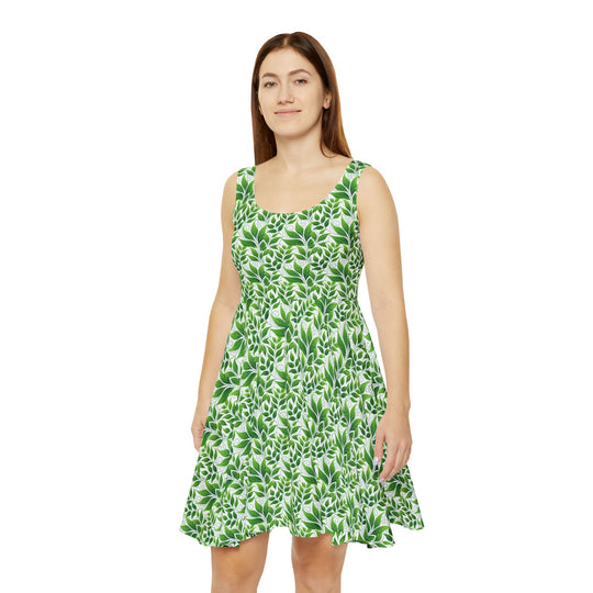 Minimalist Green Skater Dress for Every Occasion