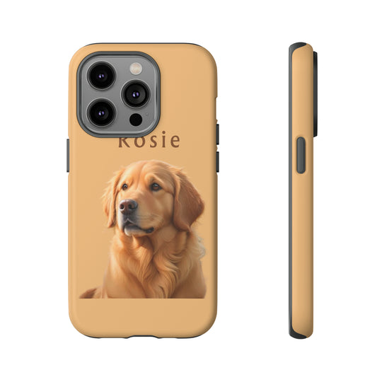 Golden Retriever Phone Case Using Pet Photo + Name Dog Phone Case iPhone Case - Creative Canvas Corner