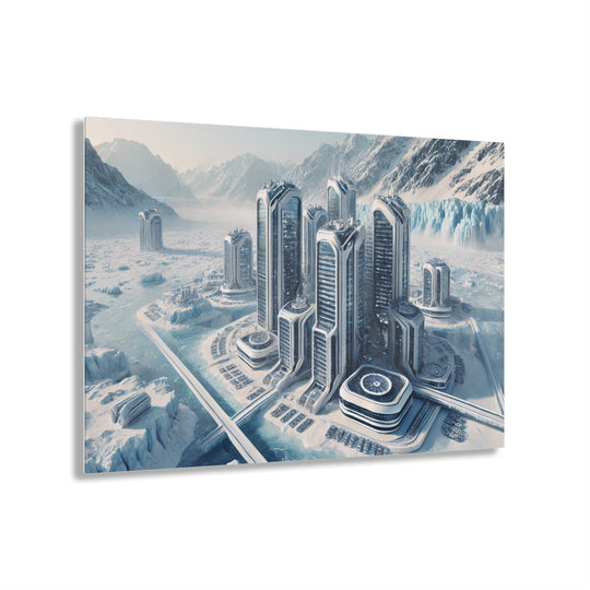 Futuristic Glacier Cityscape Acrylic Print