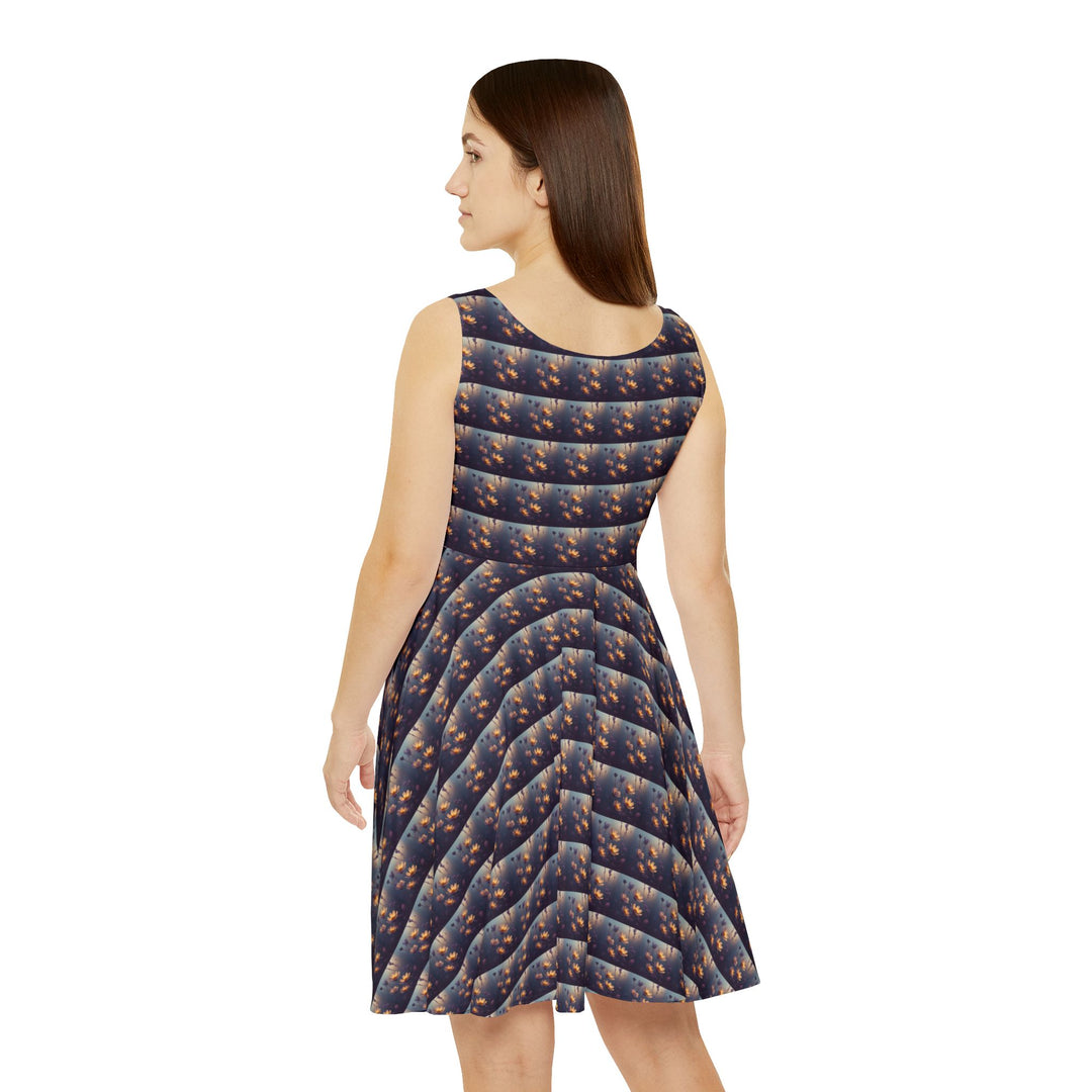 Golden Hour Petalscape Women Skater Dress