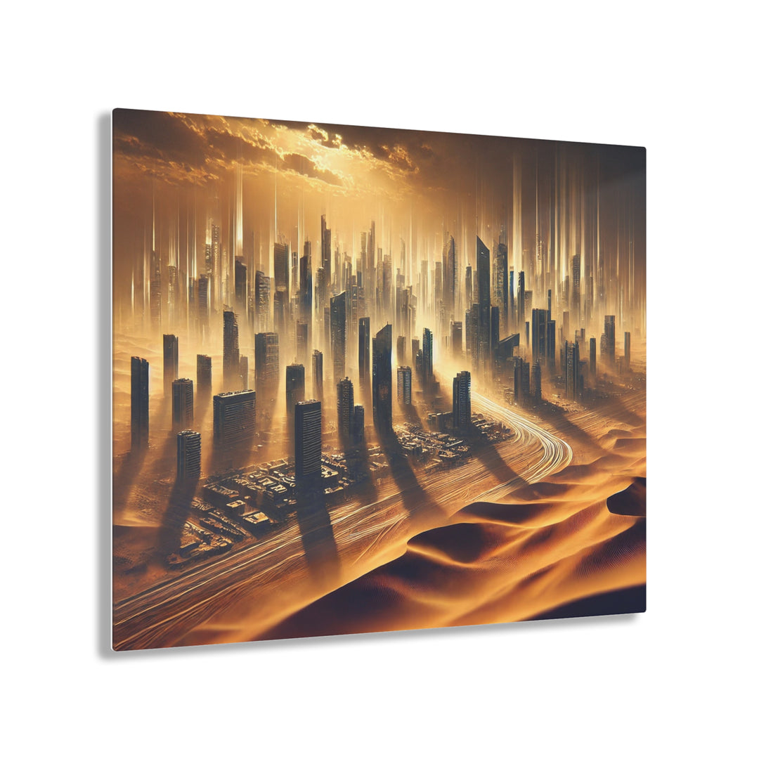 Futuristic Desert Mirage City Acrylic Print