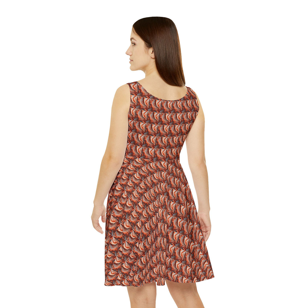 Soft Coral Sleeveless Skater Dress: Summer Radiance
