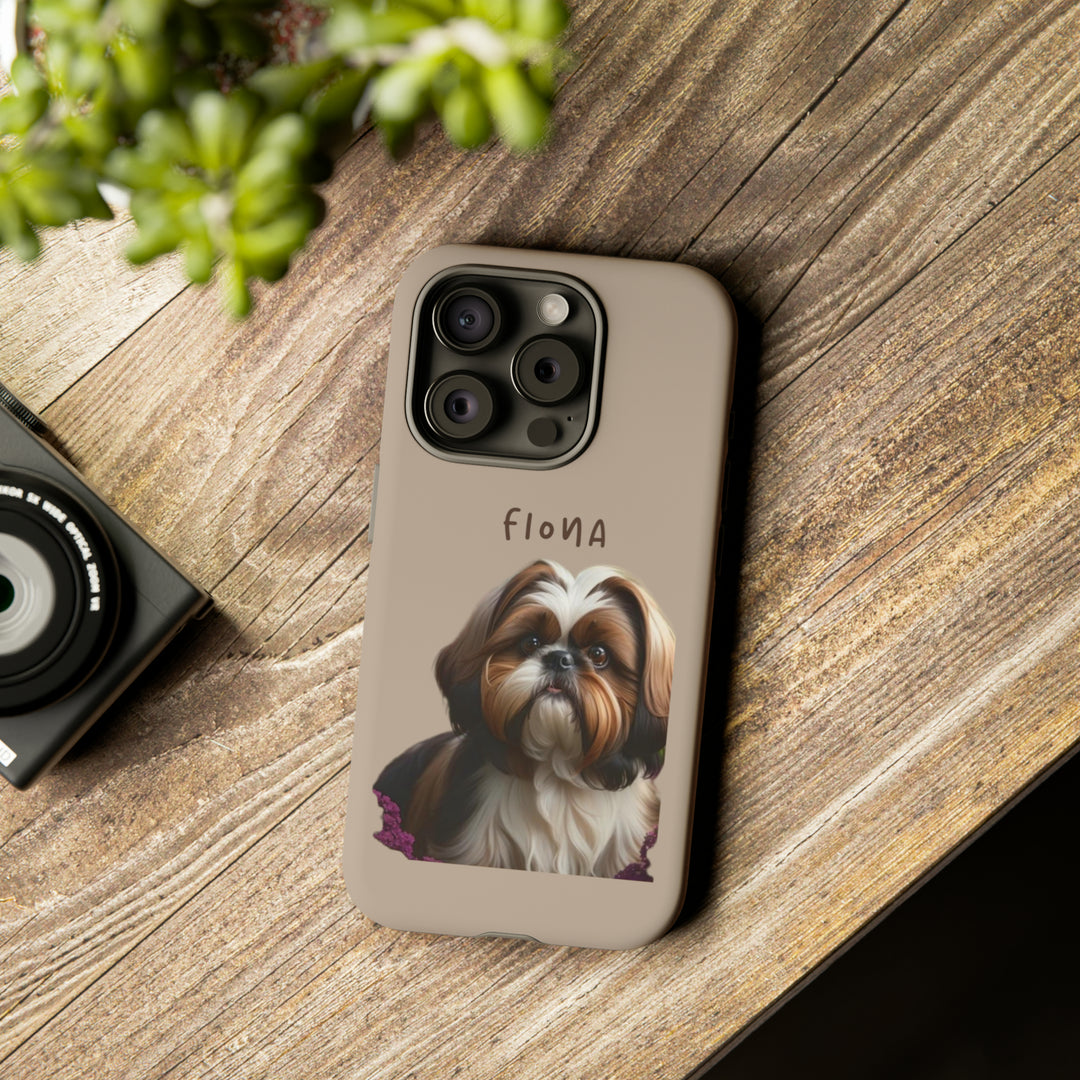 Custom Shih Tzu Pet Phone Case with Photo and Name - Dog Lover's Gift - Creative Canvas Corner