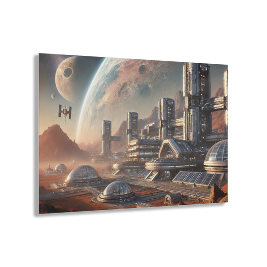 Futuristic Space Colony Acrylic Print