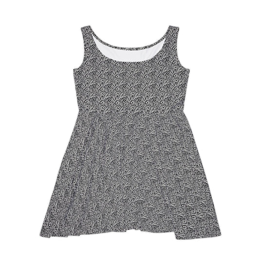 Retro Geometric Skater Dress - Bold & Modern