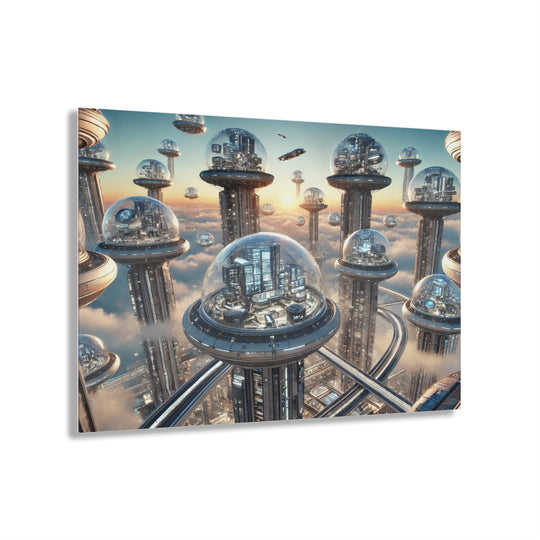 Futuristic Sky Pod City Acrylic Print