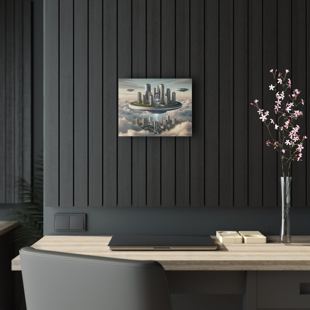 Floating Futuristic Island City Acrylic Print