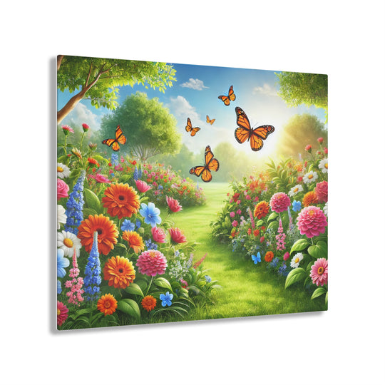 Sunshine Garden and Butterflies - Acrylic Art