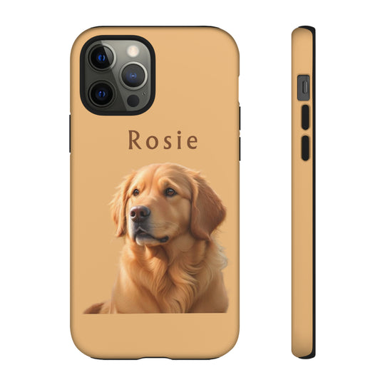 Golden Retriever Phone Case Using Pet Photo + Name Dog Phone Case iPhone Case - Creative Canvas Corner