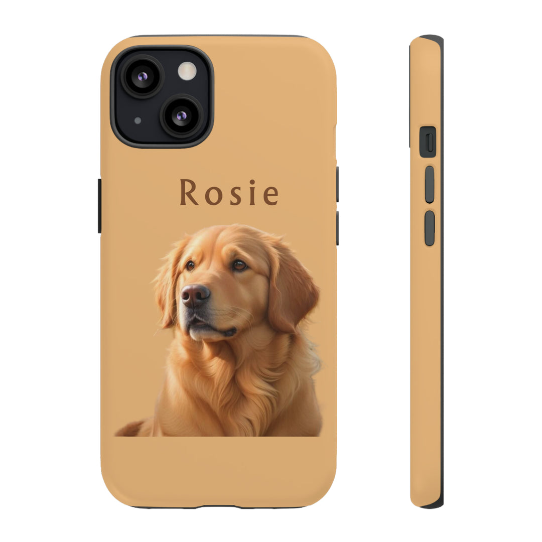 Golden Retriever Phone Case Using Pet Photo + Name Dog Phone Case iPhone Case - Creative Canvas Corner