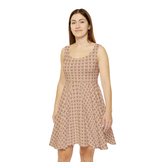 Peach Backless Skater Dress: Bold & Sweet Allure