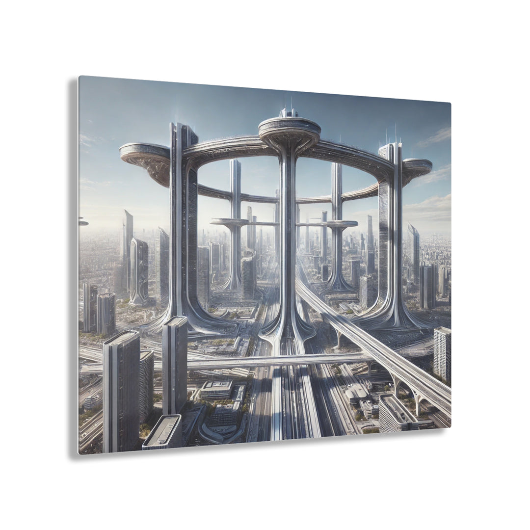 Skybridge Cityscape of the Future Acrylic Print