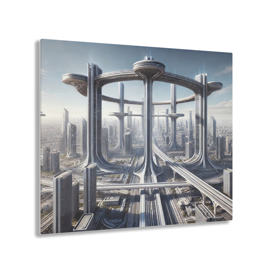 Skybridge Cityscape of the Future Acrylic Print