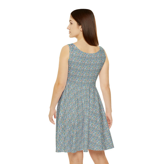 Pastel Grid Vibe Women Skater Dress