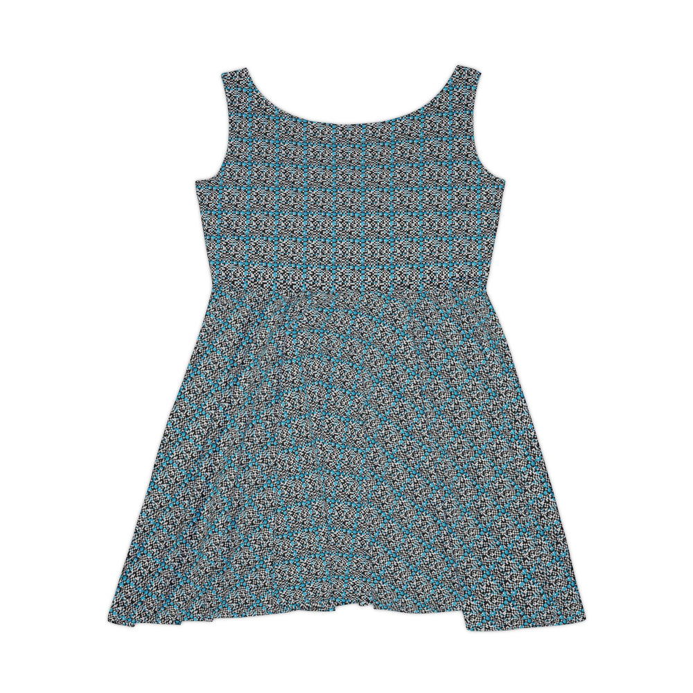 Checkerboard Vibe Women Skater Dress - Creative Canvas Corner